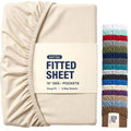 Hotel Quality Fitted Sheet - 1 Piece Fitted Sheet  -Breathable Bedding - Wrinkle, Fade, Stain Resistant- 16inch/40cm Deep Pocket Fitted Bed Sheet-Wrinkle and Fade Resistant,(Cream White,King)