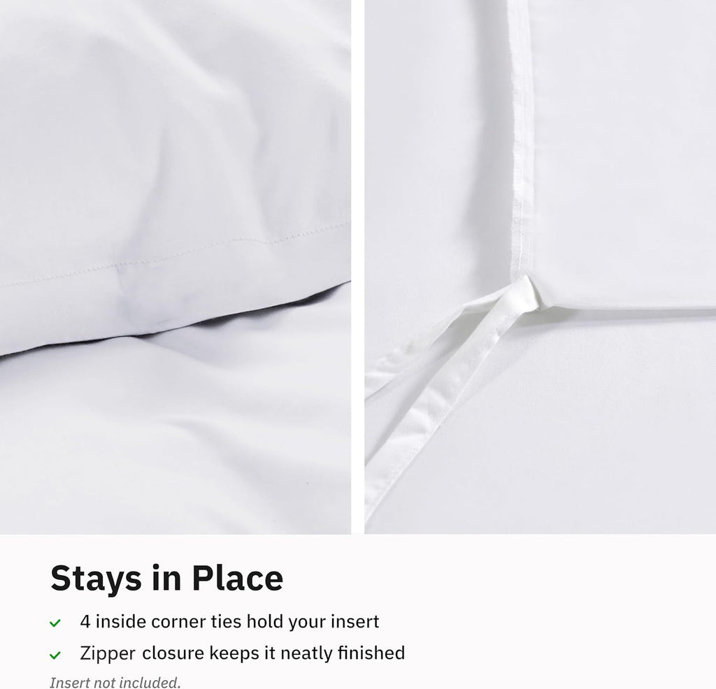 Hotel Soft Microfiber Duvet Cover Set-2000TC Quilt Cover Set & Pillowcases -1 Donna Cover Zipper Closure & 1 x Pillowcases-Breathable Bedding - Wrinkle, Fade, Stain Resistant(White,King Single)