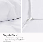Hotel Soft Microfiber Duvet Cover Set-2000TC Quilt Cover Set & Pillowcases -1 Donna Cover Zipper Closure & 1 x Pillowcases-Breathable Bedding - Wrinkle, Fade, Stain Resistant(White,King Single)