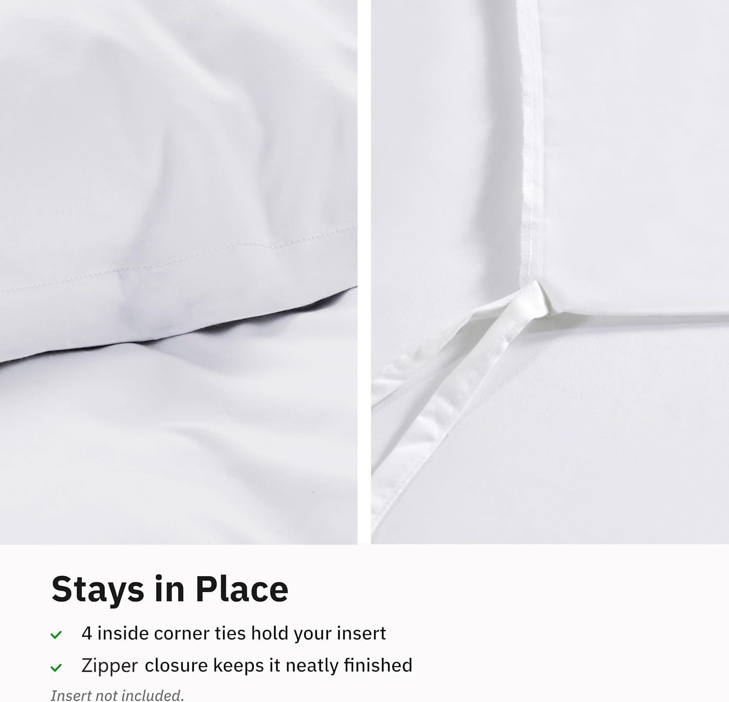 Hotel Soft Microfiber Duvet Cover Set-2000TC Quilt Cover Set & Pillowcases -1 Donna Cover Zipper Closure & 1 x Pillowcases-Breathable Bedding - Wrinkle, Fade, Stain Resistant(White,King Single)