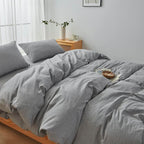 Hotel Soft Microfiber Duvet Cover Set-2000TC Quilt Cover Set & Pillowcases -1 Donna Cover Zipper Closure & 1 x Pillowcases-Breathable Bedding - Wrinkle, Fade, Stain Resistant(Grey,King Single)
