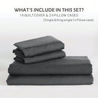 Hotel Soft Microfiber Duvet Cover Set-2000TC Quilt Cover Set & Pillowcases -1 Donna Cover Zipper Closure & 1 x Pillowcases-Breathable Bedding - Wrinkle, Fade, Stain Resistant(Dark gray,King Single)