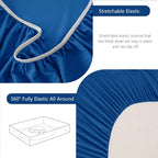 Hotel Soft Bed Sheet Set- Bedding Sheets & Pillowcases -Breathable Bedding - Wrinkle, Fade, Stain Resistant-Deep Pocket Flat Fitted Bed Sheet Set(Royal blue,King Single)
