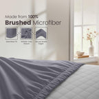 Hotel Quality Fitted Sheet - 1 Piece Fitted Sheet  -Breathable Bedding - Wrinkle, Fade, Stain Resistant- 16inch/40cm Deep Pocket Fitted Bed Sheet-Wrinkle and Fade Resistant,(Grey,King Single)