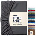 Hotel Quality Fitted Sheet - 1 Piece Fitted Sheet  -Breathable Bedding - Wrinkle, Fade, Stain Resistant- 16inch/40cm Deep Pocket Fitted Bed Sheet-Wrinkle and Fade Resistant,(Dark gray,King Single)