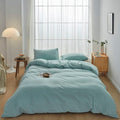 Hotel Soft Microfiber Duvet Cover Set-2000TC Quilt Cover Set & Pillowcases -1 Donna Cover Zipper Closure & 1 x Pillowcases-Breathable Bedding - Wrinkle, Fade, Stain Resistant(Ice Blue,Queen)