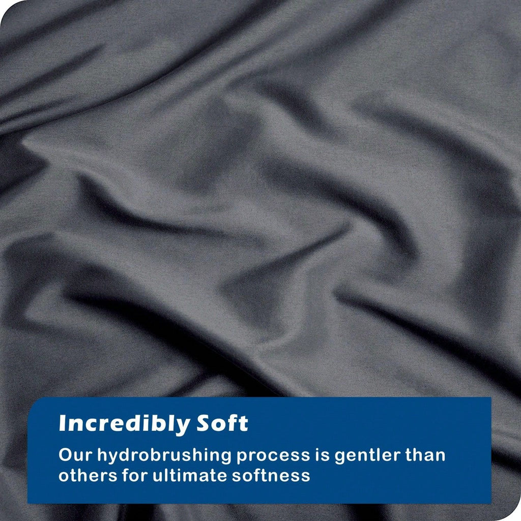 Hotel Soft Microfiber Duvet Cover Set-2000TC Quilt Cover Set & Pillowcases -1 Donna Cover Zipper Closure & 1 x Pillowcases-Breathable Bedding - Wrinkle, Fade, Stain Resistant(Dark gray,Queen)