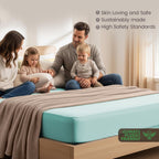 Hotel Quality Fitted Sheet - 1 Piece Fitted Sheet  -Breathable Bedding - Wrinkle, Fade, Stain Resistant- 16inch/40cm Deep Pocket Fitted Bed Sheet-Wrinkle and Fade Resistant,(Ice blue,Queen)