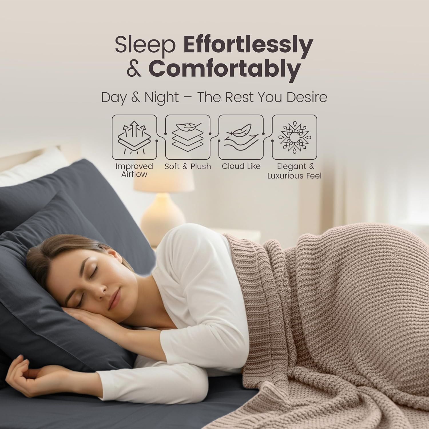Hotel Quality Fitted Sheet - 1 Piece Fitted Sheet  -Breathable Bedding - Wrinkle, Fade, Stain Resistant- 16inch/40cm Deep Pocket Fitted Bed Sheet-Wrinkle and Fade Resistant,(Dark gray,Queen)