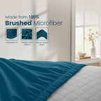 Hotel Quality Fitted Sheet - 1 Piece Fitted Sheet  -Breathable Bedding - Wrinkle, Fade, Stain Resistant- 16inch/40cm Deep Pocket Fitted Bed Sheet-Wrinkle and Fade Resistant,(Biscay blue,Queen)
