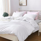 Hotel Soft Microfiber Duvet Cover Set-2000TC Quilt Cover Set & Pillowcases -1 Donna Cover Zipper Closure & 1 x Pillowcases-Breathable Bedding - Wrinkle, Fade, Stain Resistant(Raw white,Single)