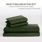 Hotel Soft Microfiber Duvet Cover Set-2000TC Quilt Cover Set & Pillowcases -1 Donna Cover Zipper Closure & 1 x Pillowcases-Breathable Bedding - Wrinkle, Fade, Stain Resistant(Olive green,Single)
