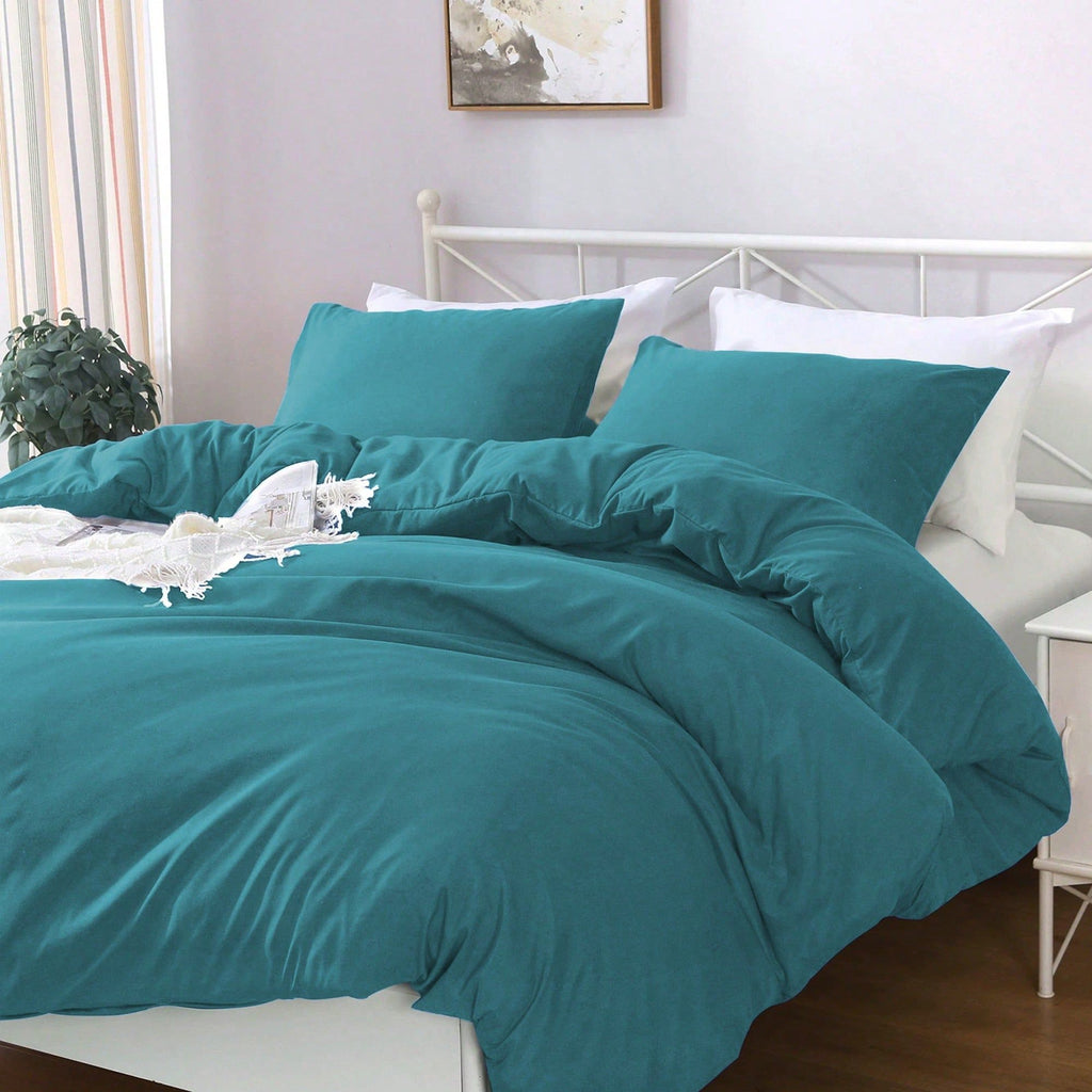 Hotel Soft Microfiber Duvet Cover Set-2000TC Quilt Cover Set & Pillowcases -1 Donna Cover Zipper Closure & 1 x Pillowcases-Breathable Bedding - Wrinkle, Fade, Stain Resistant(Biscay blue,Single)