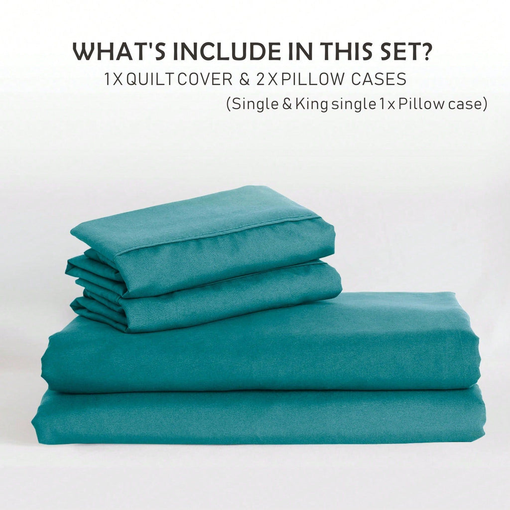 Hotel Soft Microfiber Duvet Cover Set-2000TC Quilt Cover Set & Pillowcases -1 Donna Cover Zipper Closure & 1 x Pillowcases-Breathable Bedding - Wrinkle, Fade, Stain Resistant(Biscay blue,Single)
