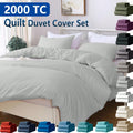 Hotel Soft Microfiber Duvet Cover Set-2000TC Quilt Cover Set & Pillowcases -1 Donna Cover Zipper Closure & 1 x Pillowcases-Breathable Bedding - Wrinkle, Fade, Stain Resistant(Silver-gray,Single)