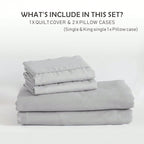 Hotel Soft Microfiber Duvet Cover Set-2000TC Quilt Cover Set & Pillowcases -1 Donna Cover Zipper Closure & 1 x Pillowcases-Breathable Bedding - Wrinkle, Fade, Stain Resistant(Silver-gray,Single)