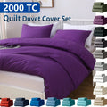 Hotel Soft Microfiber Duvet Cover Set-2000TC Quilt Cover Set & Pillowcases -1 Donna Cover Zipper Closure & 1 x Pillowcases-Breathable Bedding - Wrinkle, Fade, Stain Resistant(Purple,Single)