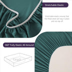 Hotel Soft Bed Sheet Set- Bedding Sheets & Pillowcases -Breathable Bedding - Wrinkle, Fade, Stain Resistant-Deep Pocket Flat Fitted Bed Sheet Set(Biscay blue,Single)