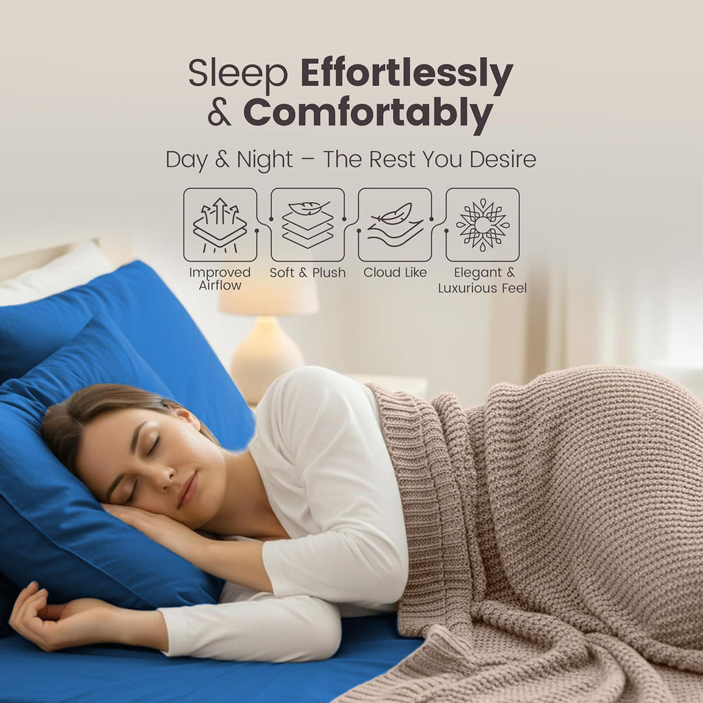 Hotel Quality Fitted Sheet - 1 Piece Fitted Sheet  -Breathable Bedding - Wrinkle, Fade, Stain Resistant- 16inch/40cm Deep Pocket Fitted Bed Sheet-Wrinkle and Fade Resistant,(Royal blue,Single)