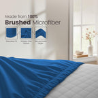 Hotel Quality Fitted Sheet - 1 Piece Fitted Sheet  -Breathable Bedding - Wrinkle, Fade, Stain Resistant- 16inch/40cm Deep Pocket Fitted Bed Sheet-Wrinkle and Fade Resistant,(Royal blue,Single)