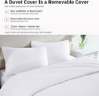 Hotel Soft Microfiber Duvet Cover Set-2000TC Quilt Cover Set & Pillowcases -1 Donna Cover Zipper Closure & 1 x Pillowcases-Breathable Bedding - Wrinkle, Fade, Stain Resistant(White,Super King)