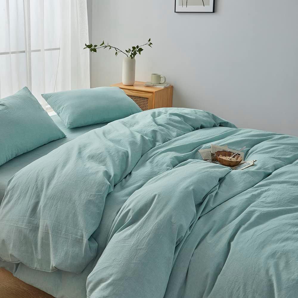 Hotel Soft Microfiber Duvet Cover Set-2000TC Quilt Cover Set & Pillowcases -1 Donna Cover Zipper Closure & 1 x Pillowcases-Breathable Bedding - Wrinkle, Fade, Stain Resistant(Ice Blue,Super King)