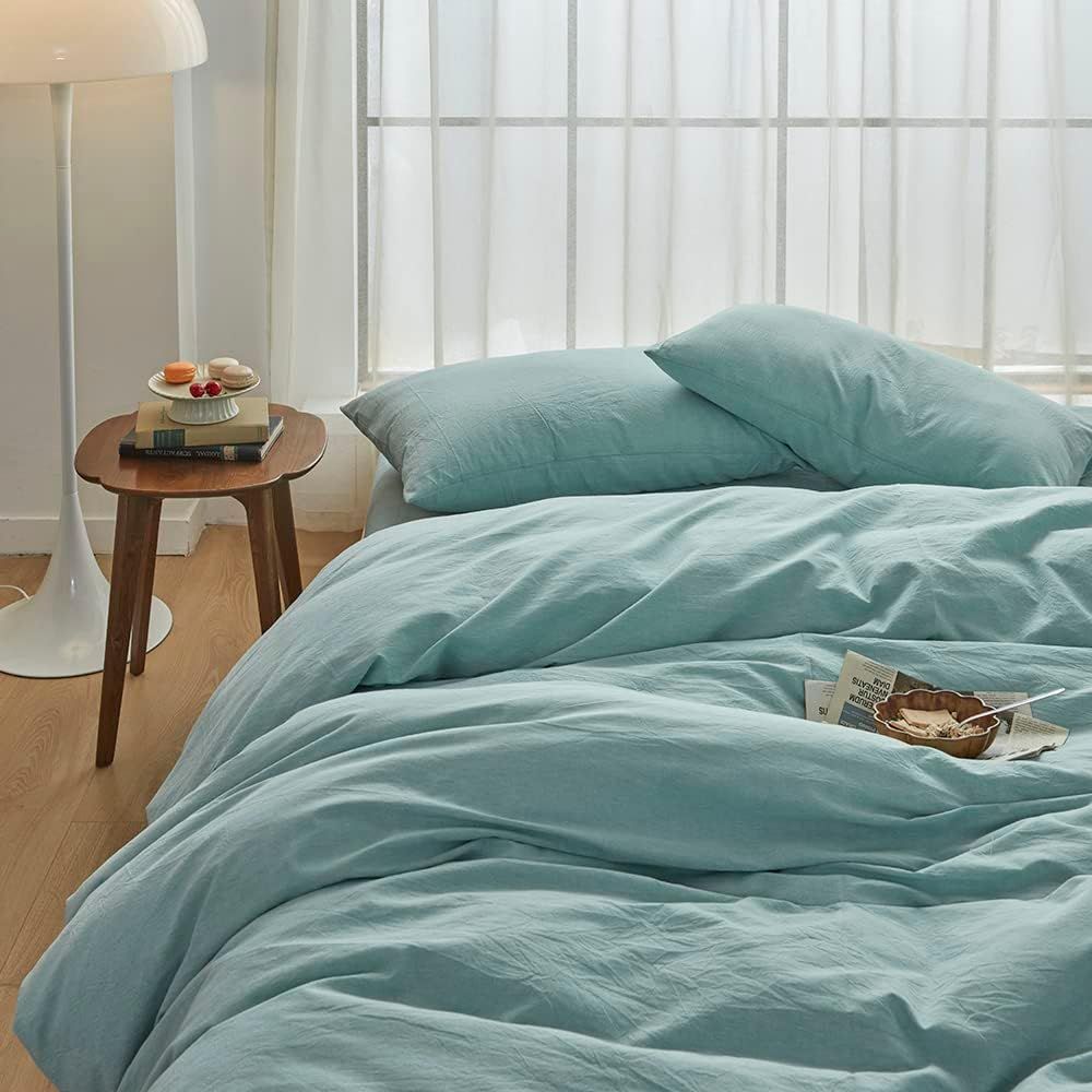 Hotel Soft Microfiber Duvet Cover Set-2000TC Quilt Cover Set & Pillowcases -1 Donna Cover Zipper Closure & 1 x Pillowcases-Breathable Bedding - Wrinkle, Fade, Stain Resistant(Ice Blue,Super King)