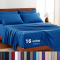 Hotel Soft Bed Sheet Set- Bedding Sheets & Pillowcases -Breathable Bedding - Wrinkle, Fade, Stain Resistant-Deep Pocket Flat Fitted Bed Sheet Set(Royal blue,Super King)