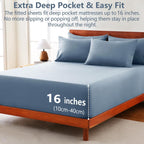 Hotel Soft Bed Sheet Set- Bedding Sheets & Pillowcases -Breathable Bedding - Wrinkle, Fade, Stain Resistant-Deep Pocket Flat Fitted Bed Sheet Set(Ocean,Super King)