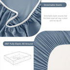 Hotel Soft Bed Sheet Set- Bedding Sheets & Pillowcases -Breathable Bedding - Wrinkle, Fade, Stain Resistant-Deep Pocket Flat Fitted Bed Sheet Set(Ocean,Super King)