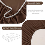 Hotel Soft Bed Sheet Set- Bedding Sheets & Pillowcases -Breathable Bedding - Wrinkle, Fade, Stain Resistant-Deep Pocket Flat Fitted Bed Sheet Set(Chocolate,Super King)