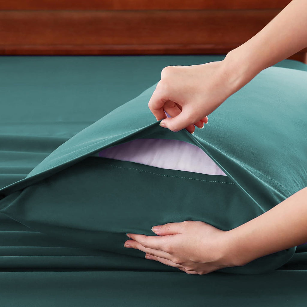 Hotel Soft Bed Sheet Set- Bedding Sheets & Pillowcases -Breathable Bedding - Wrinkle, Fade, Stain Resistant-Deep Pocket Flat Fitted Bed Sheet Set(Biscay blue,Super King)