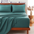 Hotel Soft Bed Sheet Set- Bedding Sheets & Pillowcases -Breathable Bedding - Wrinkle, Fade, Stain Resistant-Deep Pocket Flat Fitted Bed Sheet Set(Biscay blue,Super King)