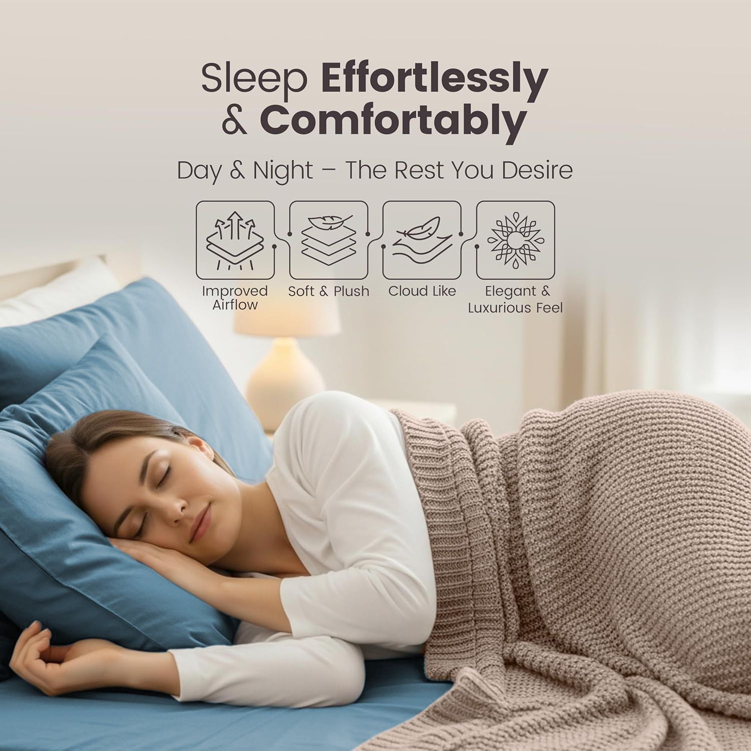 Hotel Quality Fitted Sheet - 1 Piece Fitted Sheet  -Breathable Bedding - Wrinkle, Fade, Stain Resistant- 16inch/40cm Deep Pocket Fitted Bed Sheet-Wrinkle and Fade Resistant,(Ocean,Super King)