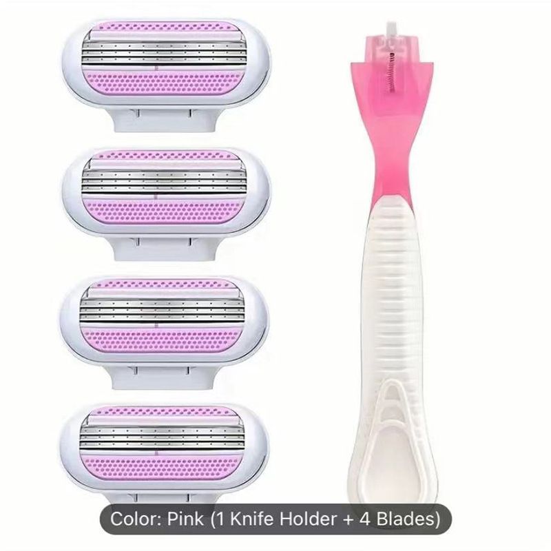 Jiyun Manual Shaving Razor 3 Layer Blade Pink 1 tool holder 18 tool head
