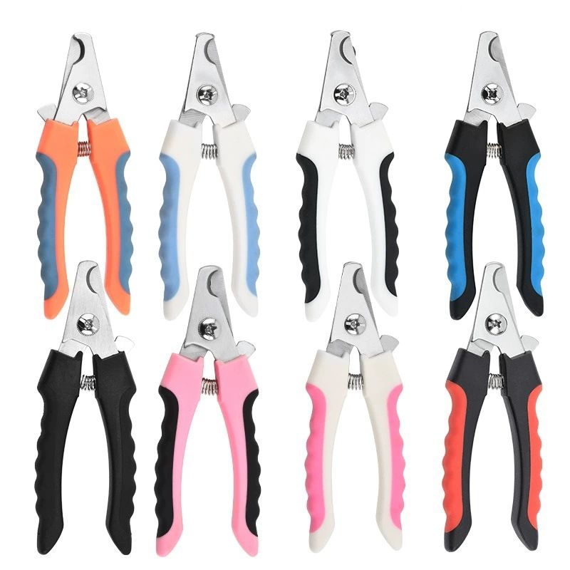 Stainless Steel Pet Nail Clippers for Dogs and Cats Large opp bag Pink and White
