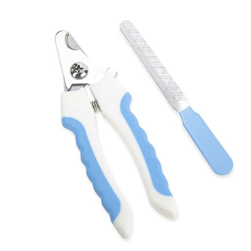 Stainless Steel Pet Nail Clippers for Dogs and Cats Large opp bag Blue and Black