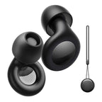Silicone Earplugs Noise Reduction 28dB Sleep Waterproof Glossy noise-cancelling earplugs black + long silicone cord