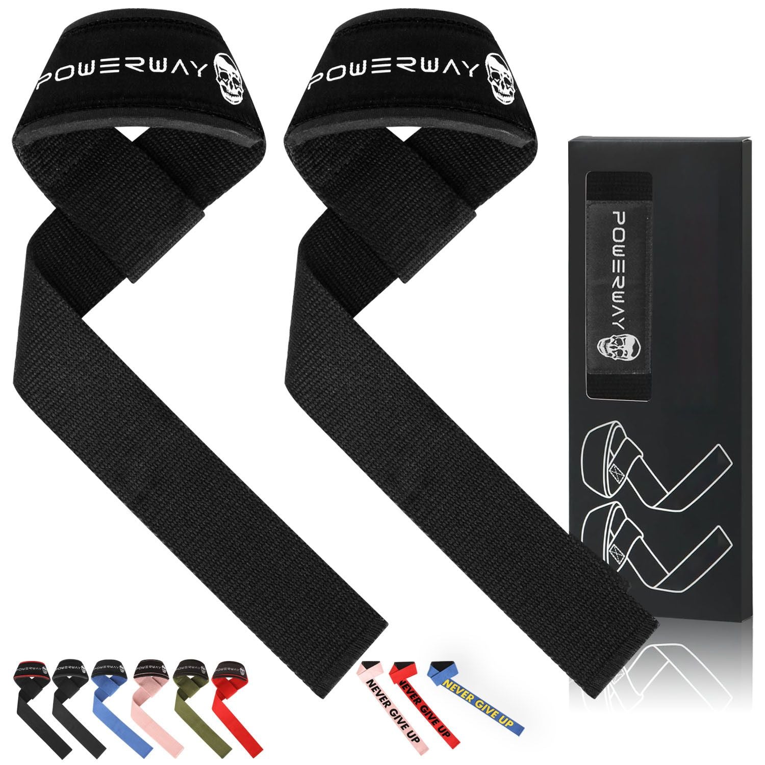 Deadlift Wrist Lifting Straps 2Pc Neoprene Cushion Pink