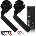 Deadlift Wrist Lifting Straps 2Pc Neoprene Cushion Rose Red