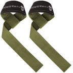 Deadlift Wrist Lifting Straps 2Pc Neoprene Cushion Army Green