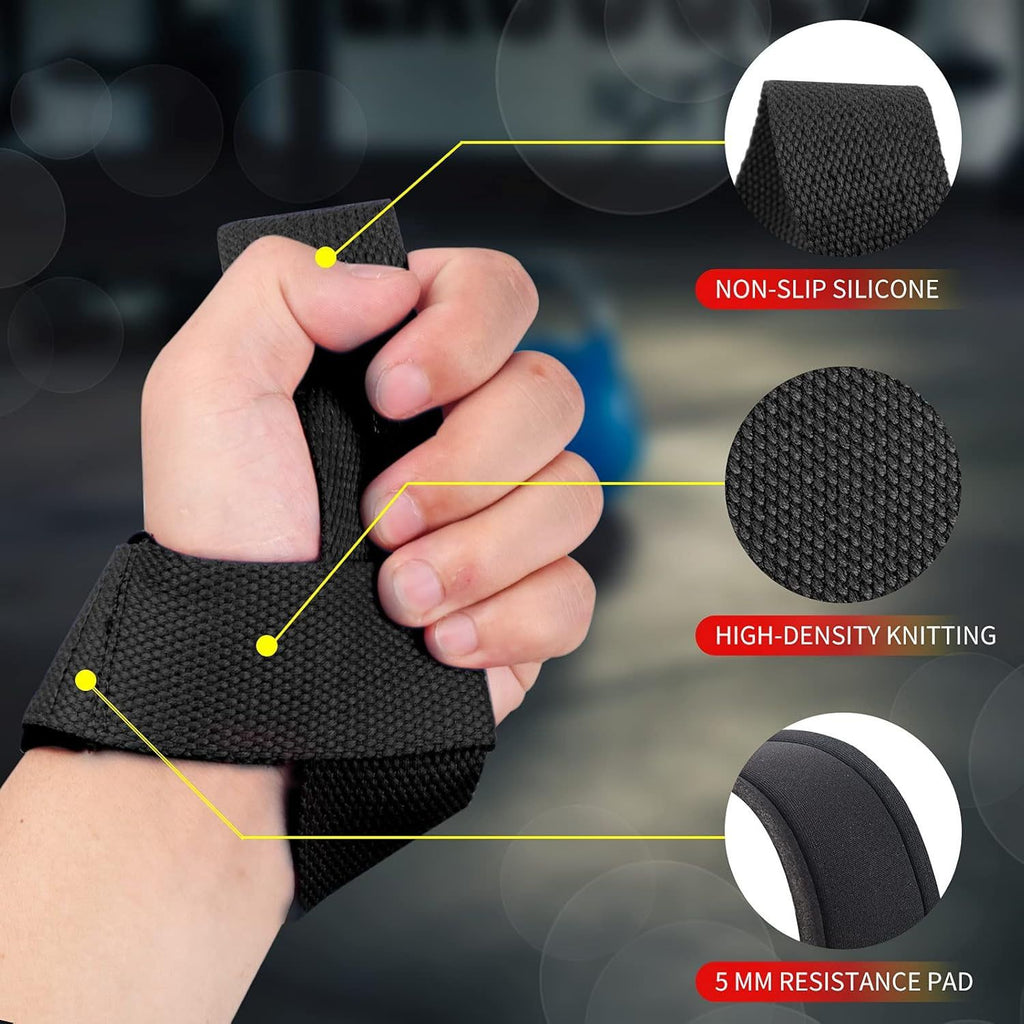 Deadlift Wrist Lifting Straps 2Pc Neoprene Cushion Army Green