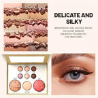 3pcs Baking Makeup Palette-Includes Brush, Facial Powder, Powder Blusher Eye Shadow, Multi-Product Palette for Eyelid Brightening & Face Contouring, for Daily Use or Dating