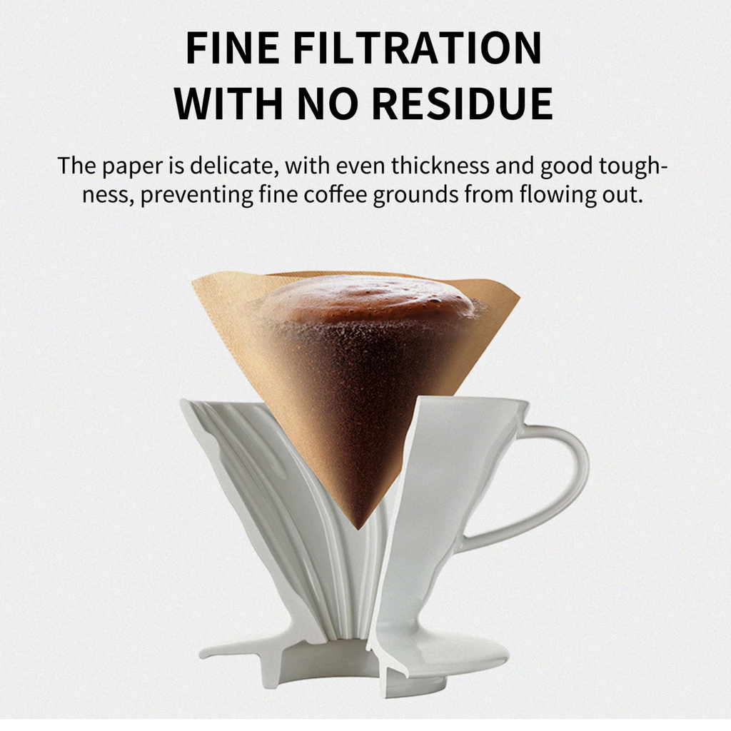 Coffee Filter Paper,100Pcs V60 Cone&50Pcs Hanging Ear Drip, Disposable Natural Unbleached Paper Filters with Pour Over and Drip Coffee Maker