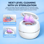 Ultrasonic Retainer Cleaner, 42kHz Portable UV Denture Cleaner for Dentures Aligner Mouth Guard Denture Toothbrush Heads, Jewelry, Glasses with 180ML Capacity