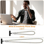 Mobile Phone Lanyard Data Line 2 in 1,PD65W Fast Charging USB-C Data Transfer Cord,Wire Equipped Lock Buckle,Crossbody Phone Wrist Strap Set