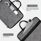 14 Inch PU Leather Laptop Bag, Portable Waterproof Laptop Case, Full Opening and Closing Sleeve Handbag, Briefcase for MacBook Air, Ipad, Business Travel
