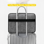 14 Inch PU Leather Laptop Bag, Portable Waterproof Laptop Case, Full Opening and Closing Sleeve Handbag, Briefcase for MacBook Air, Ipad, Business Travel