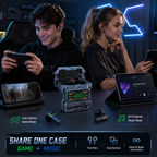 Wireless Earbuds 2 Pairs in 1 Charging Case with LED Display | 40H Total Playtime, Gaming & Music, Mecha Bluetooth Design, Dual Style Earbuds, Couples Earphones