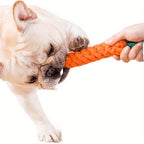Durable Carrot-Shaped Cotton Rope Dog Toy for Interactive Play, Chewing, and Dental Health – Fun Tug-of-War and Fetch Toy for Medium to Large Breeds